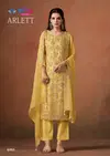 Arlett By Vipul Lavender Organza Embroidery Designer Salwar Suits Exporters In India