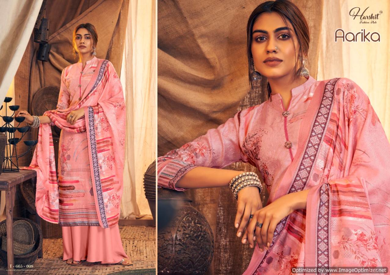 Harshit Aarika Latest Designer Pure Wool Pashmina Print with Swarovski Diamond Work Dress Material Collection 