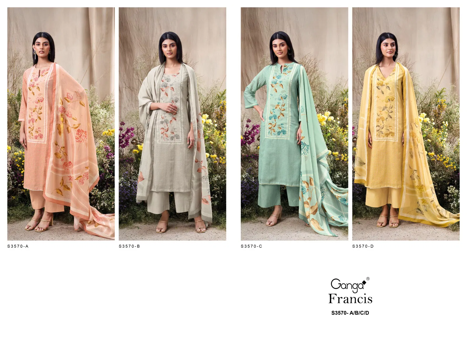 Francis 3570 By Ganga Cotton Printed Salwar Suit Wholesalers In Delhi