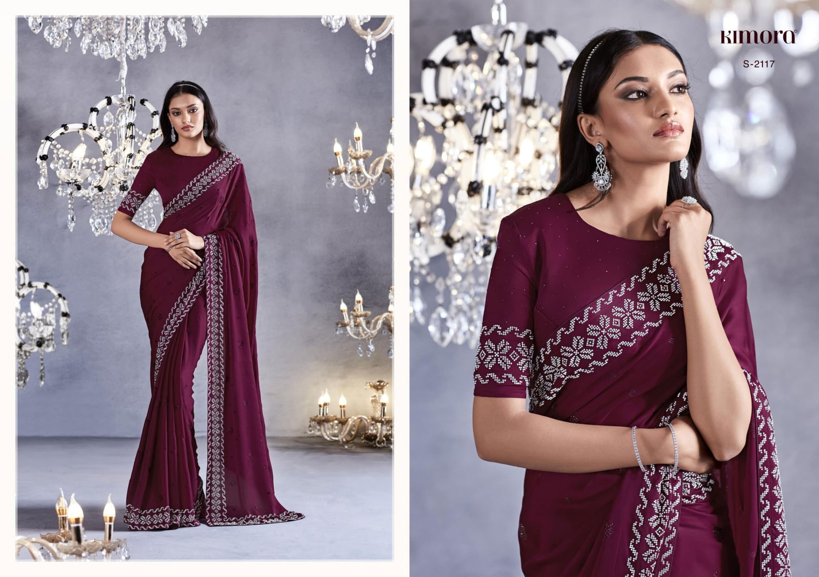 Zarkan By Kimora Viscose Party Wear Sarees Catalog