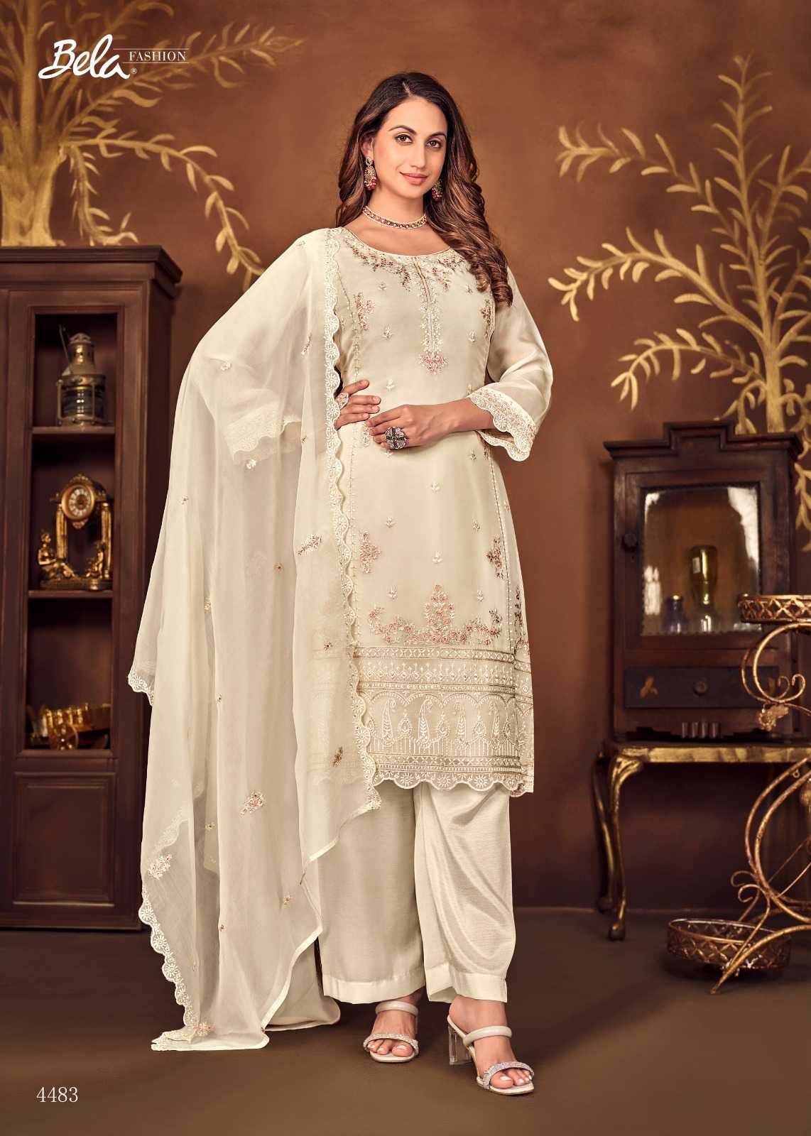 Jaan E Jahan By Bela Fancy Organza Dress Material Wholesale In India