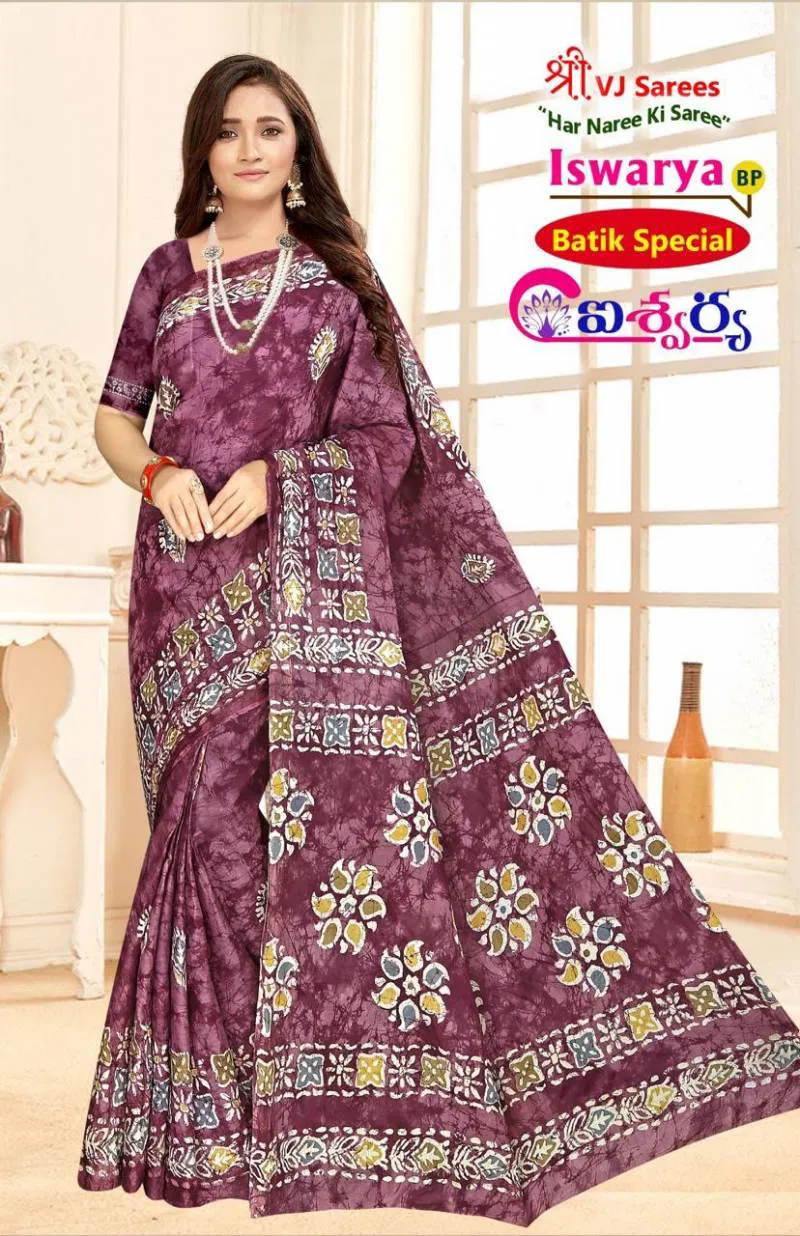 Iswarya Batik Speical Vol 01 By Vj Cotton Printed Saree Wholesale Market In Surat With Price
