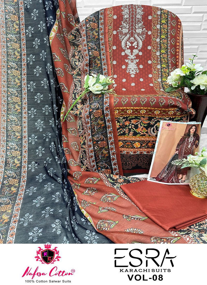 Nafisa Esra Karachi Suits Vol 8 Cotton Dress Material Wholesale In India