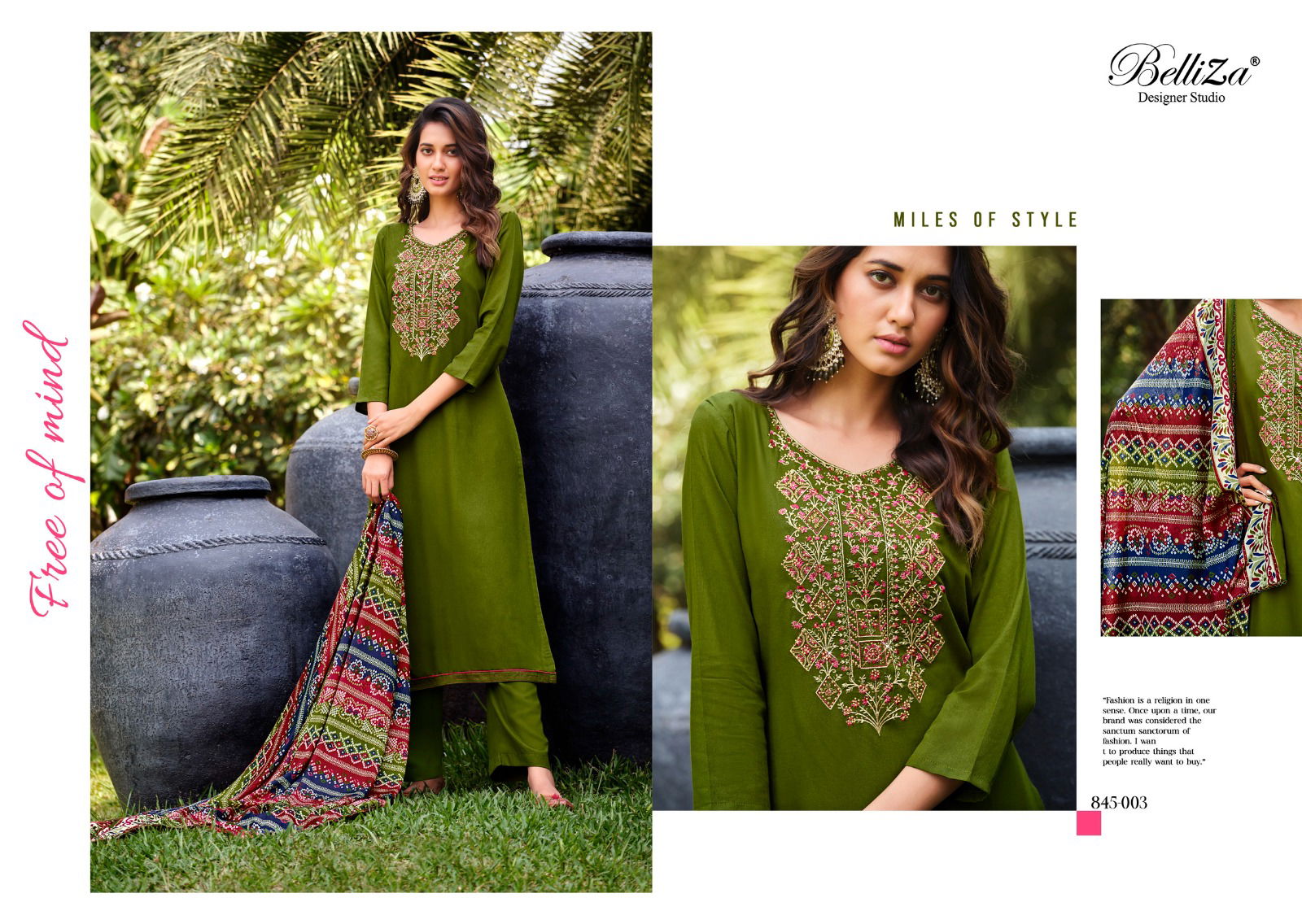 Lovina By Belliza Embroidery Dress Material Catalog