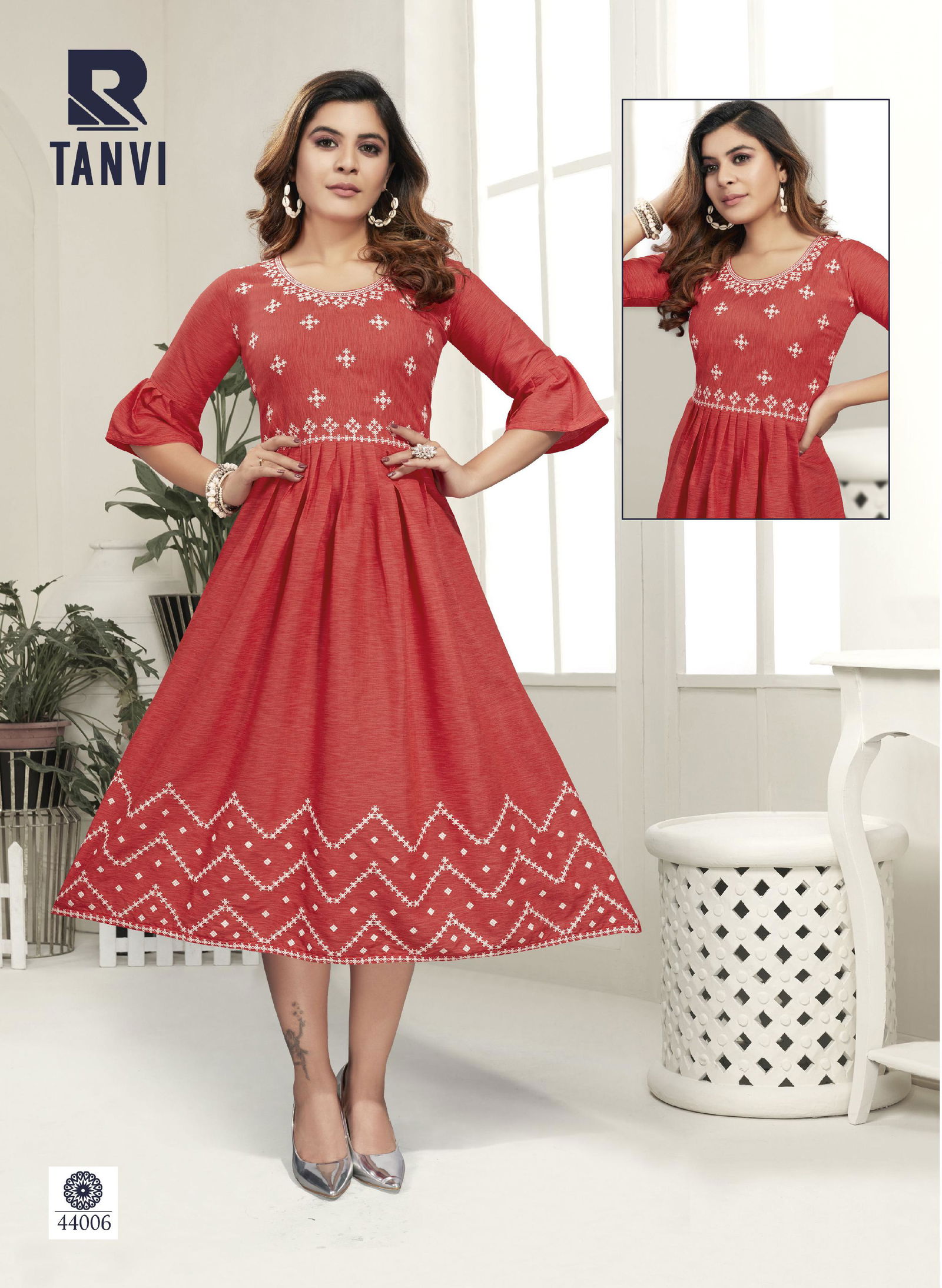 Raashi Tanvi Fancy Ethnic Wear Rayon Designer Anarkali Kurti Collection