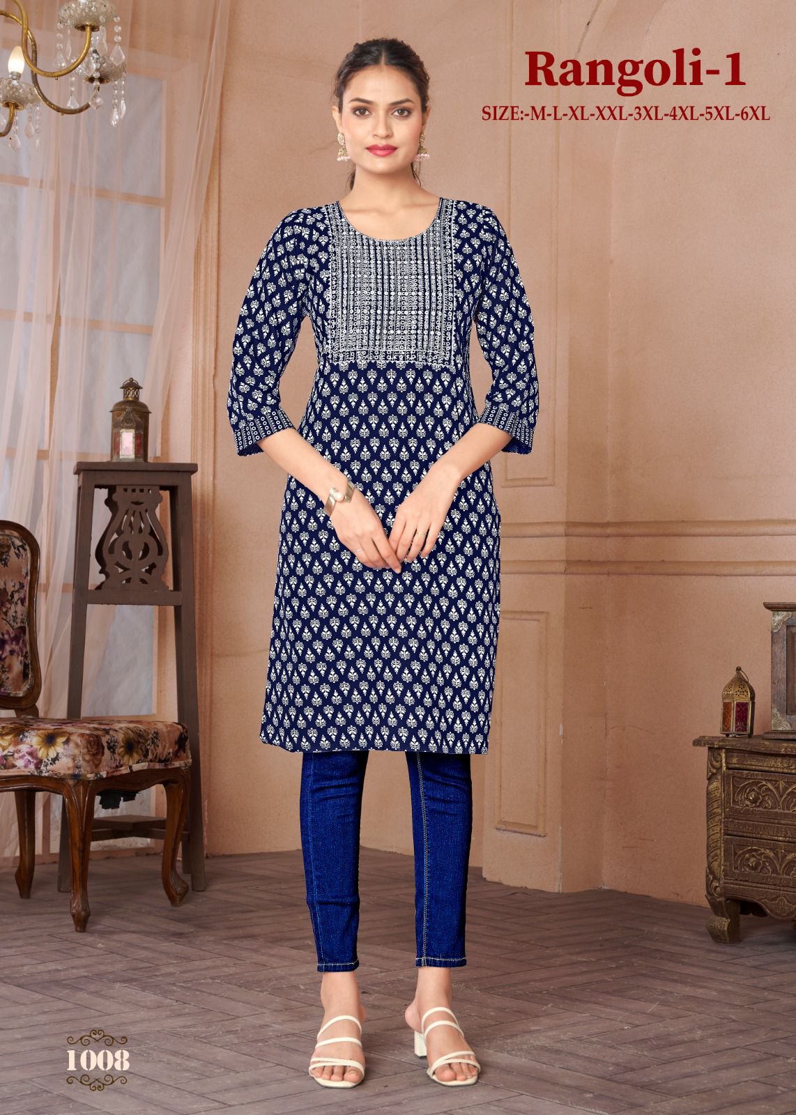 Rangoli By Sangeet Rayon Gold Khadi Printed Kurtis Wholesale Market In Surat