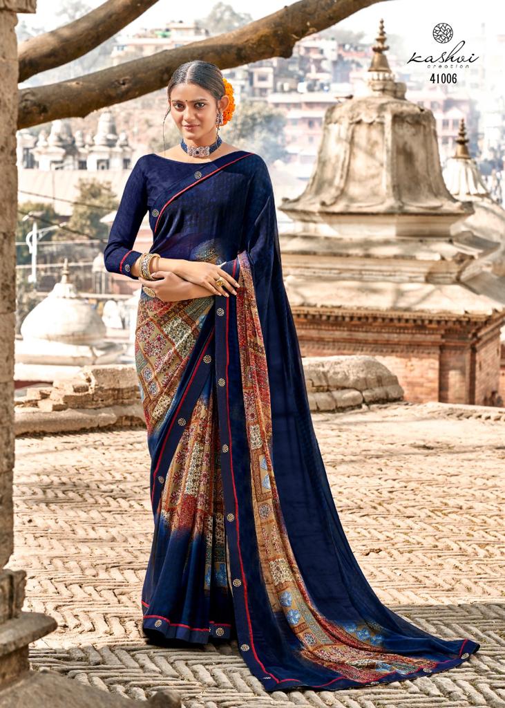 Kashvi Lavanya Silk Weightless Georgette Printed Casual Wear Sarees Collection
