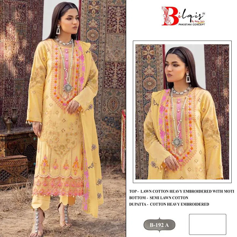 Bilqis B 192 Lawn Cotton Pakistani Salwar Kameez Wholesale Market In Surat