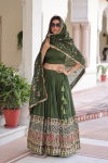 KA 5051 Designer Vichitra Silk Embroidered Lehenga With Blouse Dupatta Wholesale Online