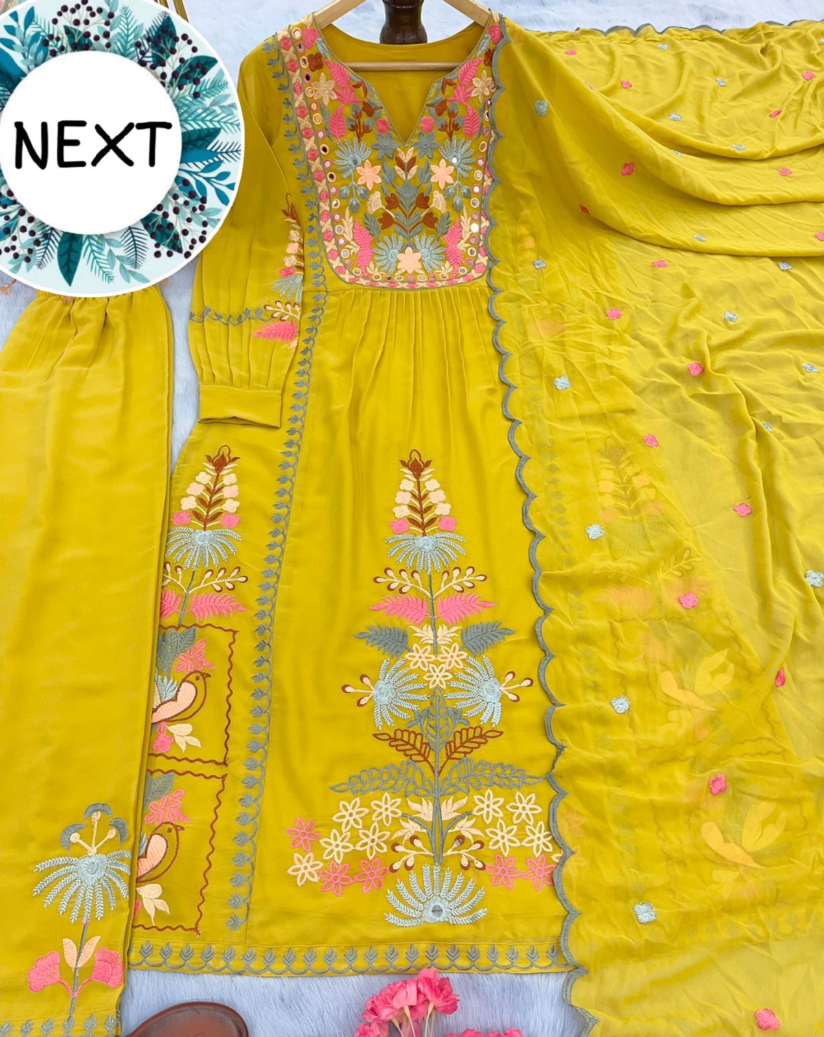  DN 320 Faux Georgette Kurti With Bottom Dupatta Catalog