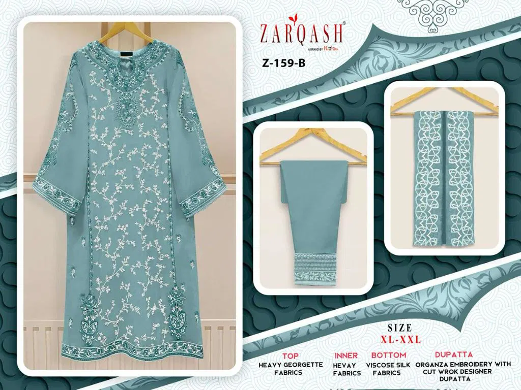Zarqash Z 159 Faux Georgette Pakistani Readymade Suits Catalog
