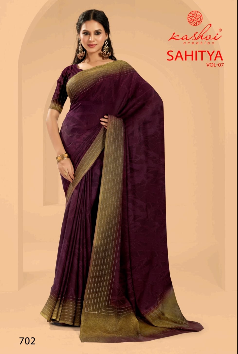 Sahitya Vol 7 By Kashvi Dull Moss Daily Wear Sarees Exporters In India