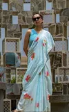 Scmg Glam Linen Floral Printed Linen Cotton Fancy Sarees Wholesale In India