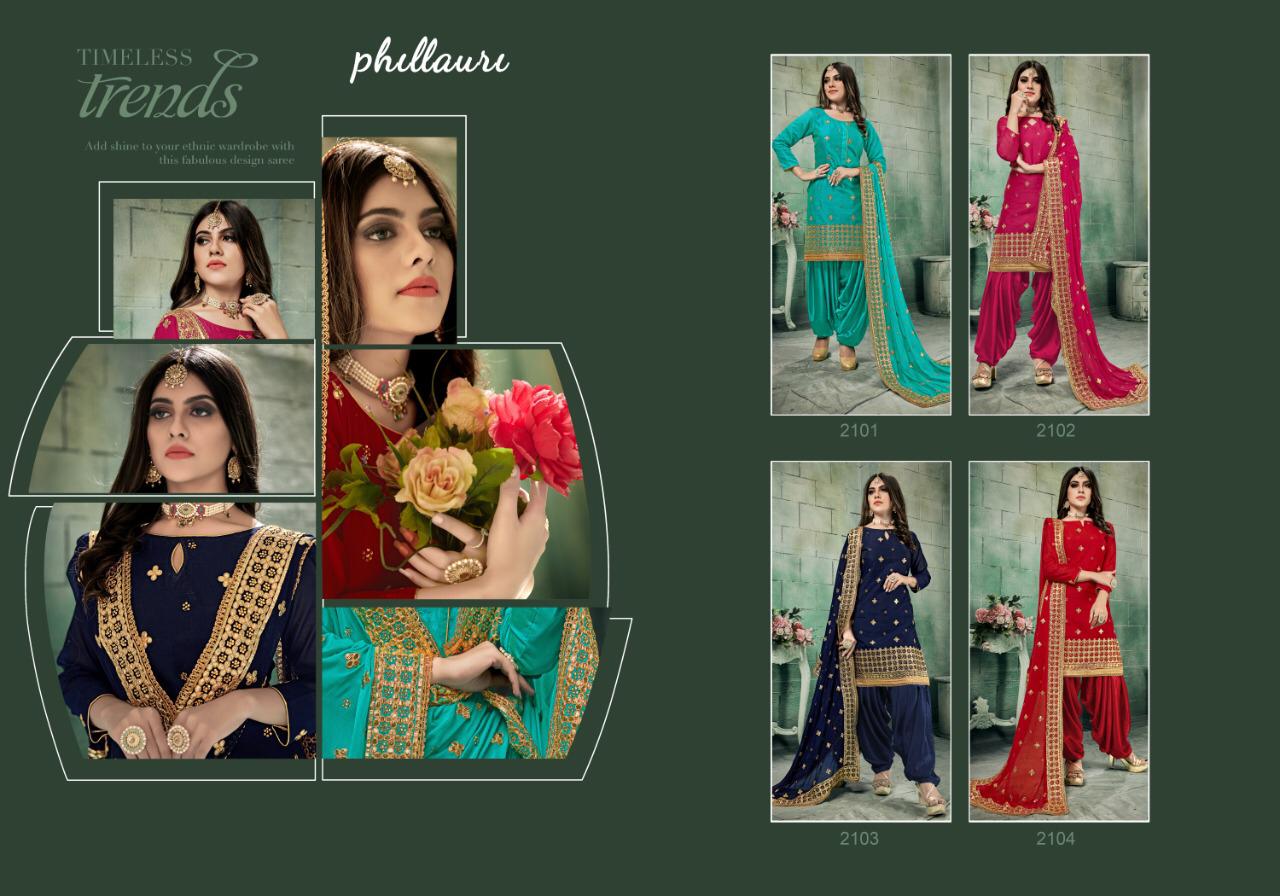 Phillauri Vol - 21 New Designer Stylish Patiala Suit With Gota Patti Work Salwar Suit Collection With Heavy Nazneen Dupatta 