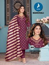 Manchali By Kaya Berlin Foil Printed Kurti With Bottom Dupatta Wholesale Price In Surat
