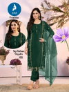 Pranisha By Kaya Vertican Kurti With Bottom Dupatta Wholesale Price In Surat
