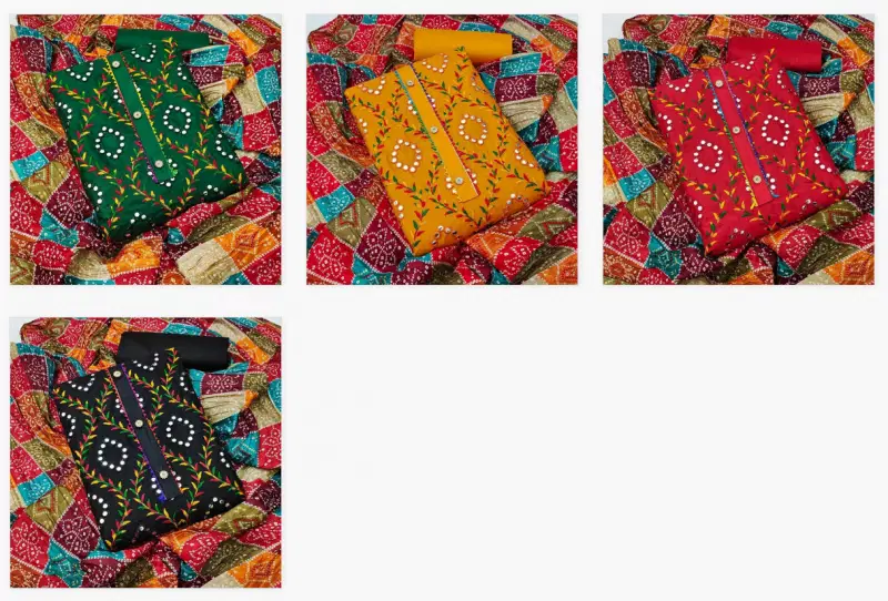 Color Set 9002 Cotton Silk Fancy Dress Material Wholesale Market