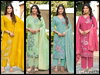 AR 1001 To 1004 Barlin V Nack Embroidery Bulk Size Combo Kurti Set Orders In India