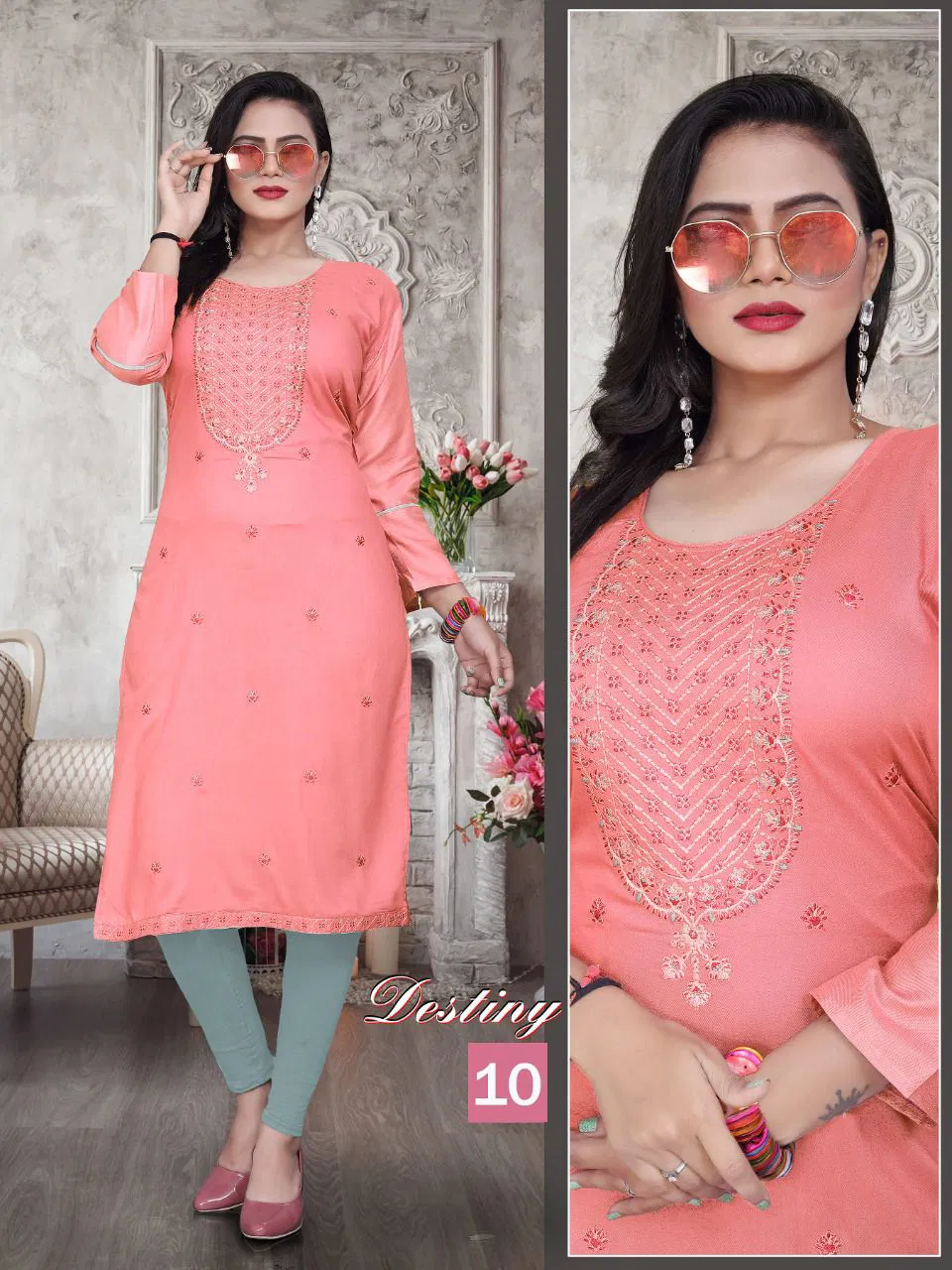 Beauty Queen Destiny 3 Latest Fancy party Wear Printed Kurti Collection