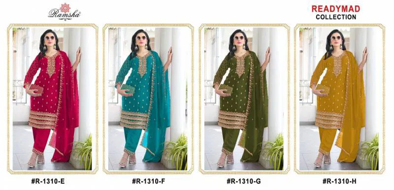 Ramsha R 1310 E To H Ready Made Salwar Suits Wholesale Market Surat