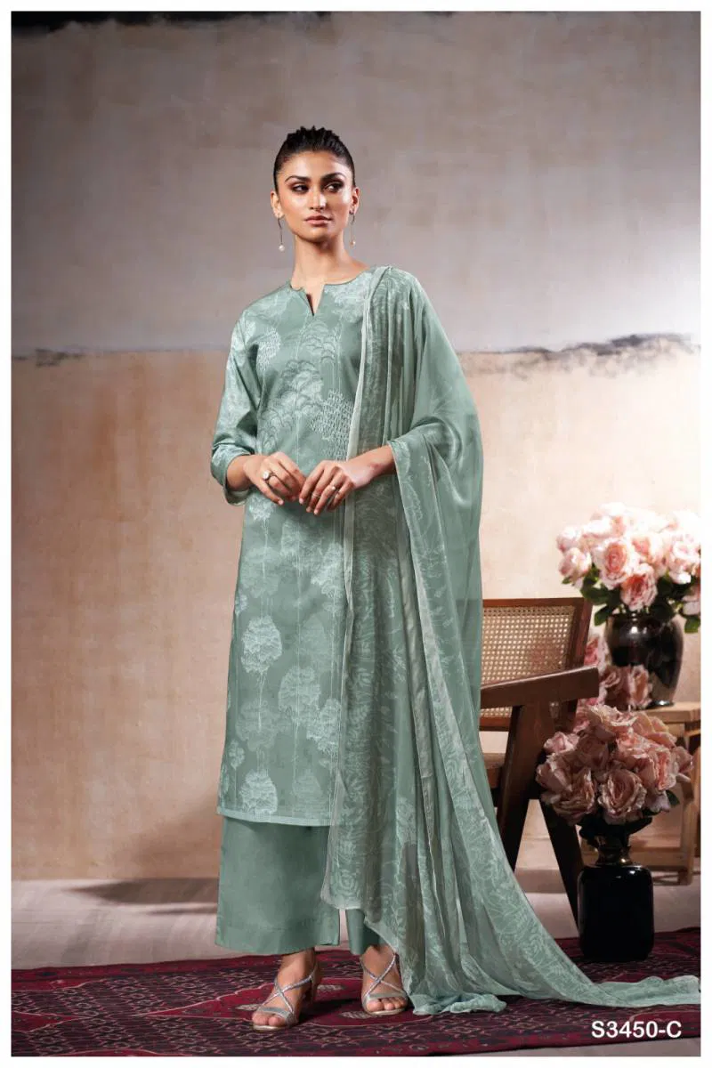 Linzy By Ganga Cotton Printed Embroidered Salwar Suit Wholesale Online