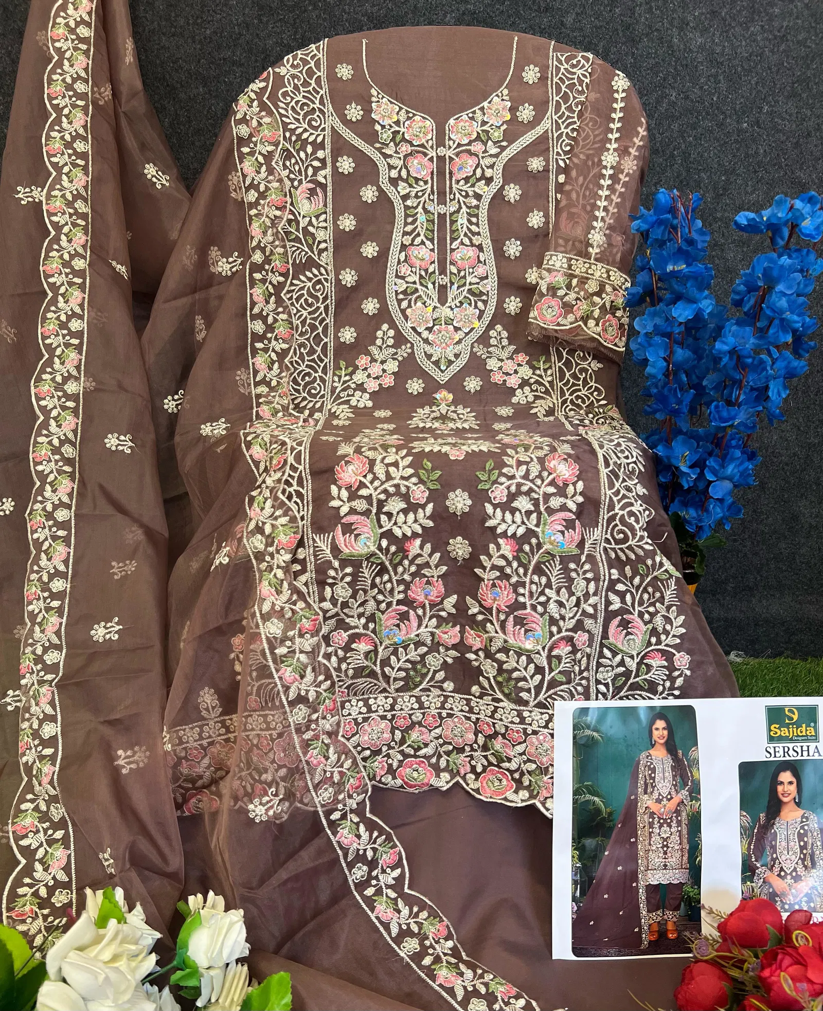 Sersha by Sajida Organza Wholesale Pakistani Salwar Kameez In India