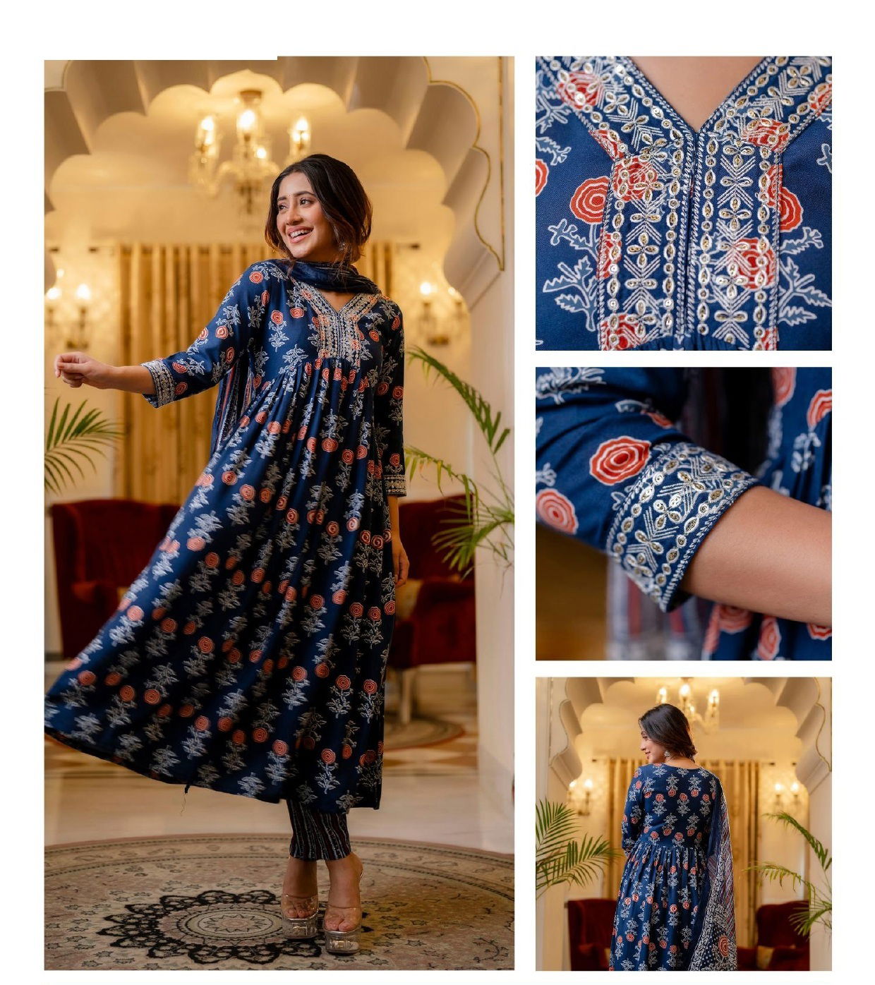 Av Latest Designer Anarkali Kurti With Bottom Dupatta Wholesale Online