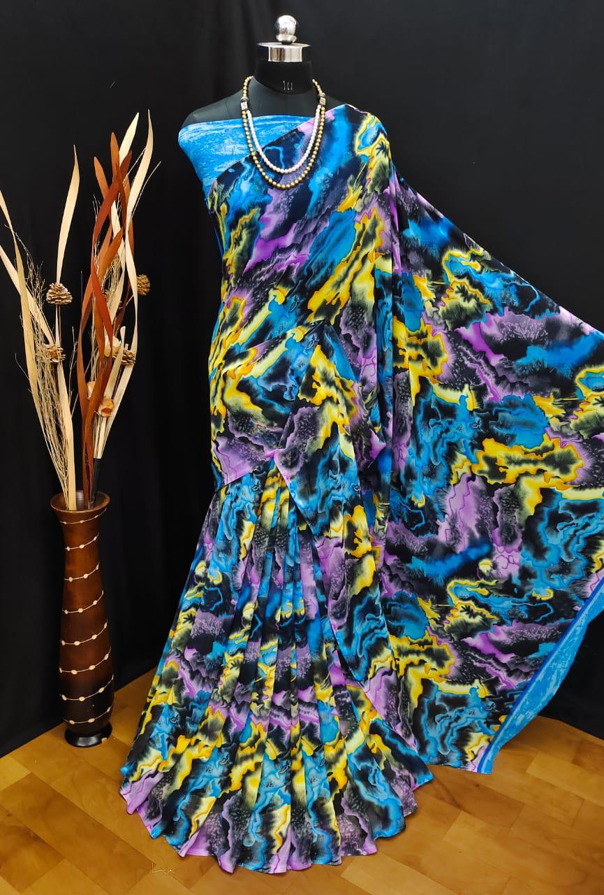 Aatrika 8 Fancy Designer Ethnic Wear Georgette Printed Saree Collection