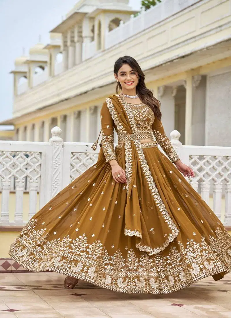 Sn 2313 Faux Georgette Designer Lehenga Choli Suppliers In India