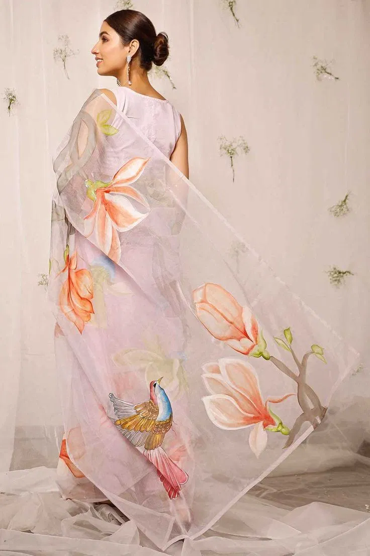 Vk 4130 Organza Silk Digital Print Saree Catalog