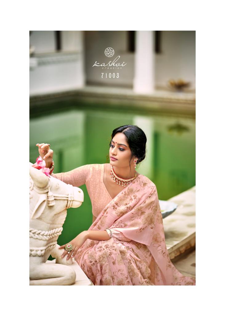 Kashvi Flora Sonakshi Satin Patta Fancy Ethnic Wear Chiffon Printed Saree Collection
