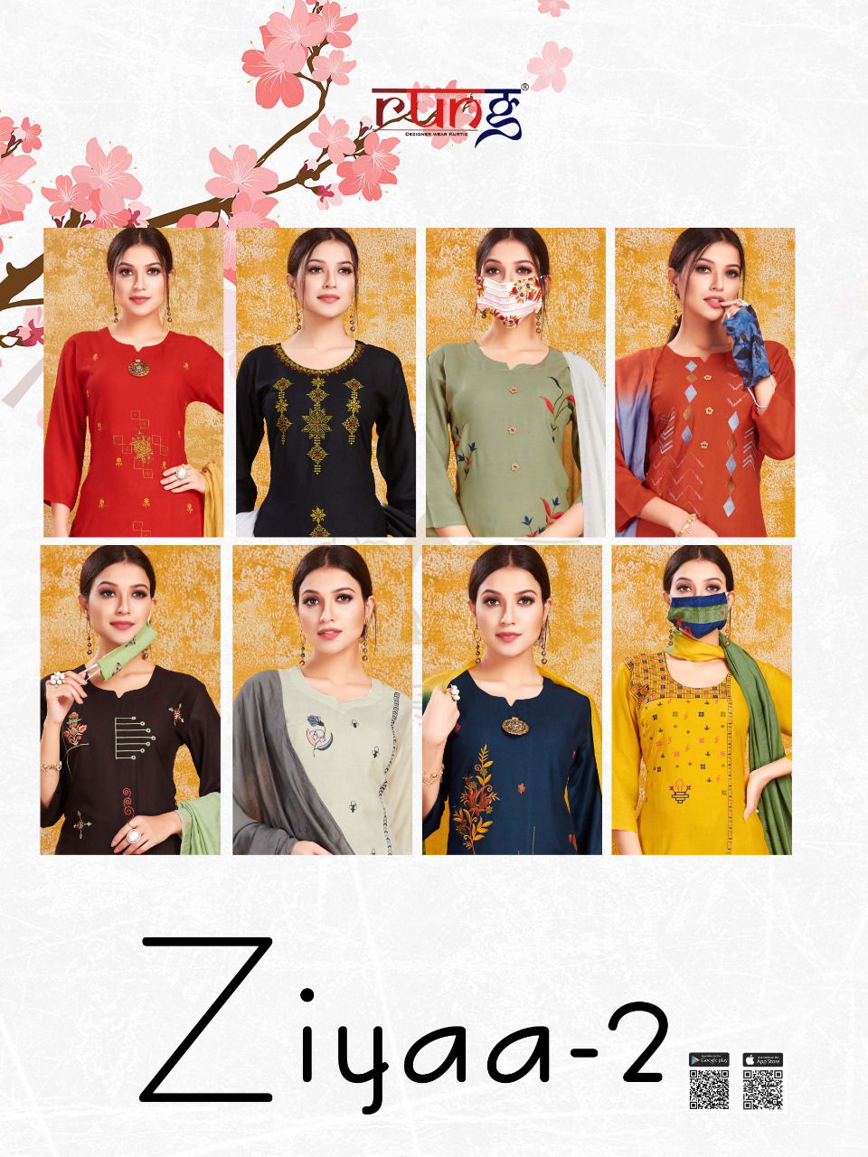 Rung Ziyaa 2 Latest Designer Heavy Rayon Embroidery Worked Ready Made Salwar Suit Collection 