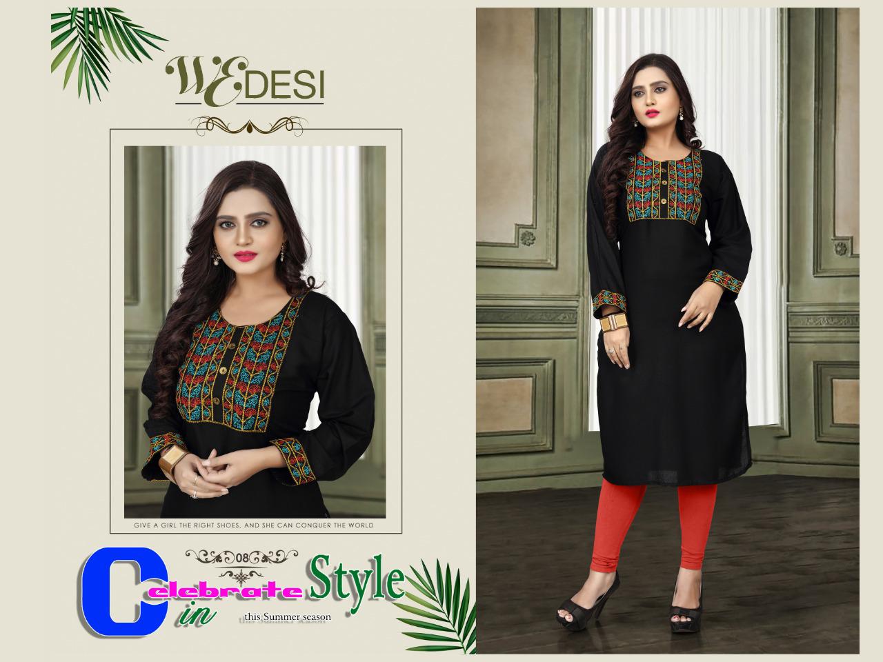 Aagya Wedesi Fancy Designer Ethnic Wear Rayon Embroidered Straight Kurtis Collection
