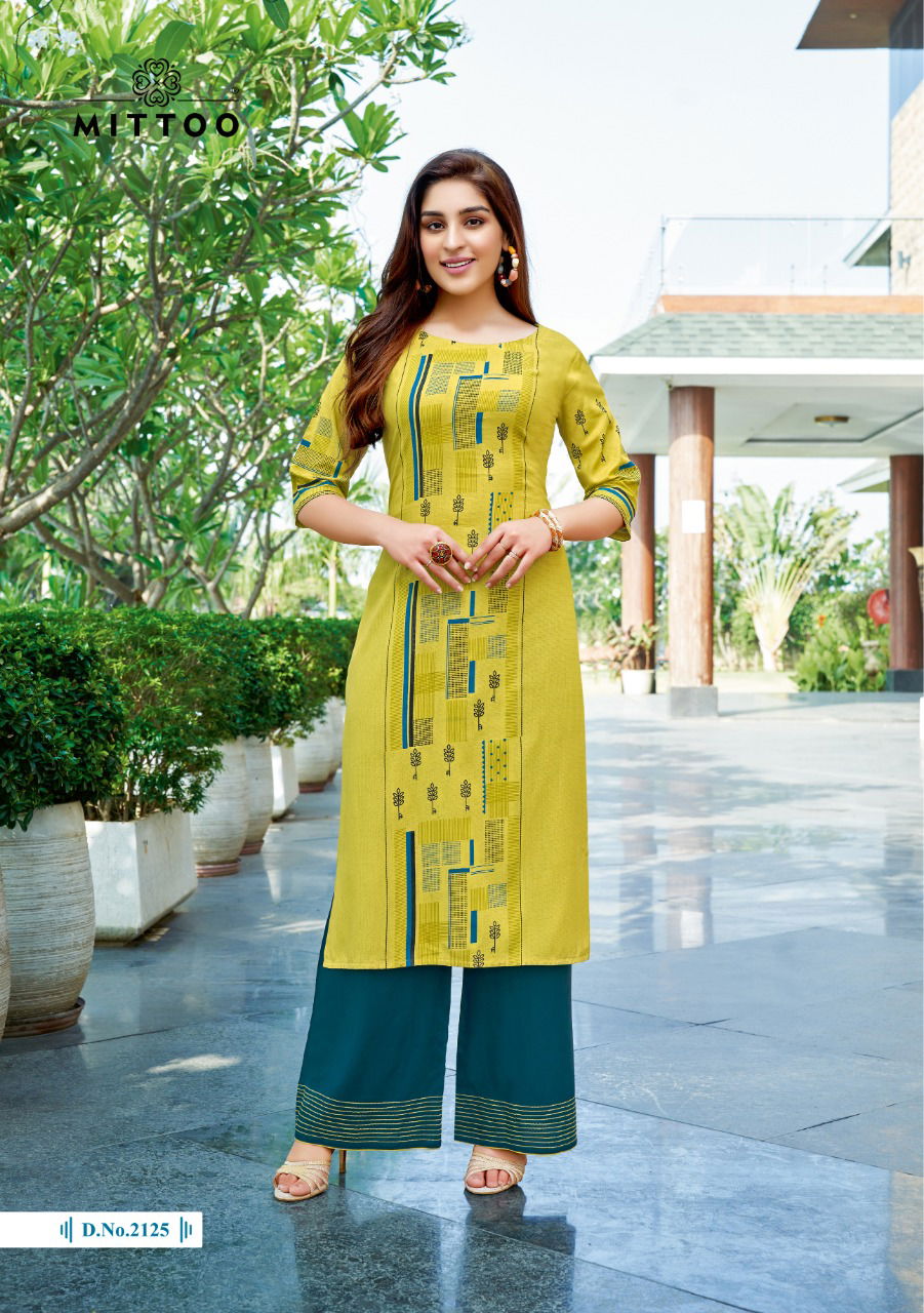 Mittoo Panghat 19 Fancy Ethnic Wear Rayon  Kurtis With Bottom Collection
