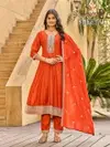 Sheetal By Aanchi Vichitra Silk Embroidery Anarkali Kurtis Set
