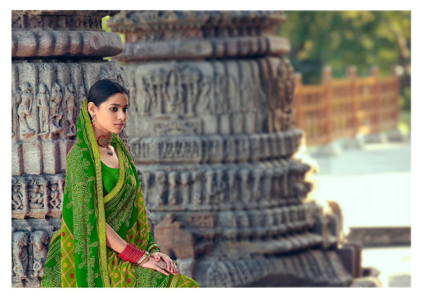 Kashvi Sawan Green Casual Wear Printed Designer Chiffon Saree Collection
