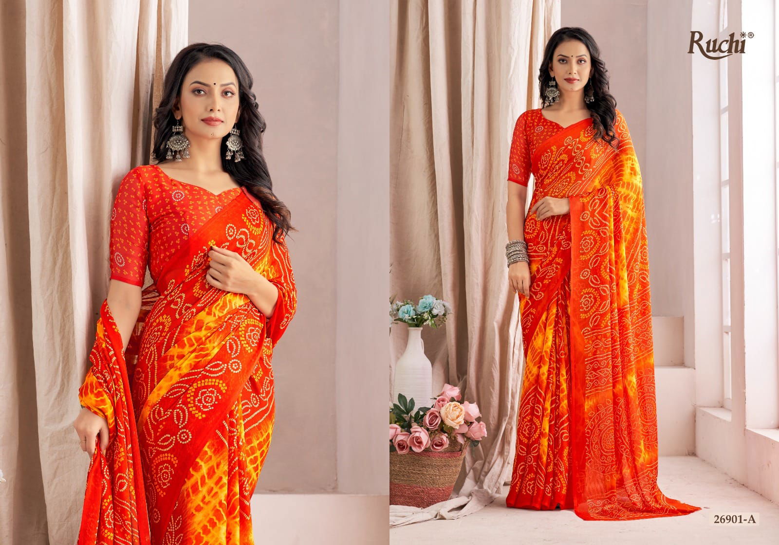 Star Chiffon 137 By Ruchi Bandhani Printed Daily Wear Sarees Catalog
