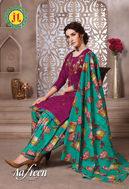 Jt Afreen 3 Latest Fancy Designer Regular Casual Wear Printed Cotton Dress Material Collection
