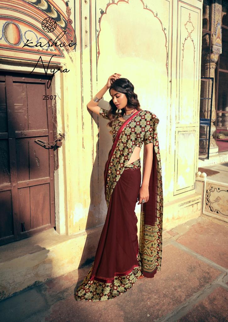 KASHVI NYRA Latest Fancy Festive Wear Weightless Satin Patta With Satin Blouse Saree Collection