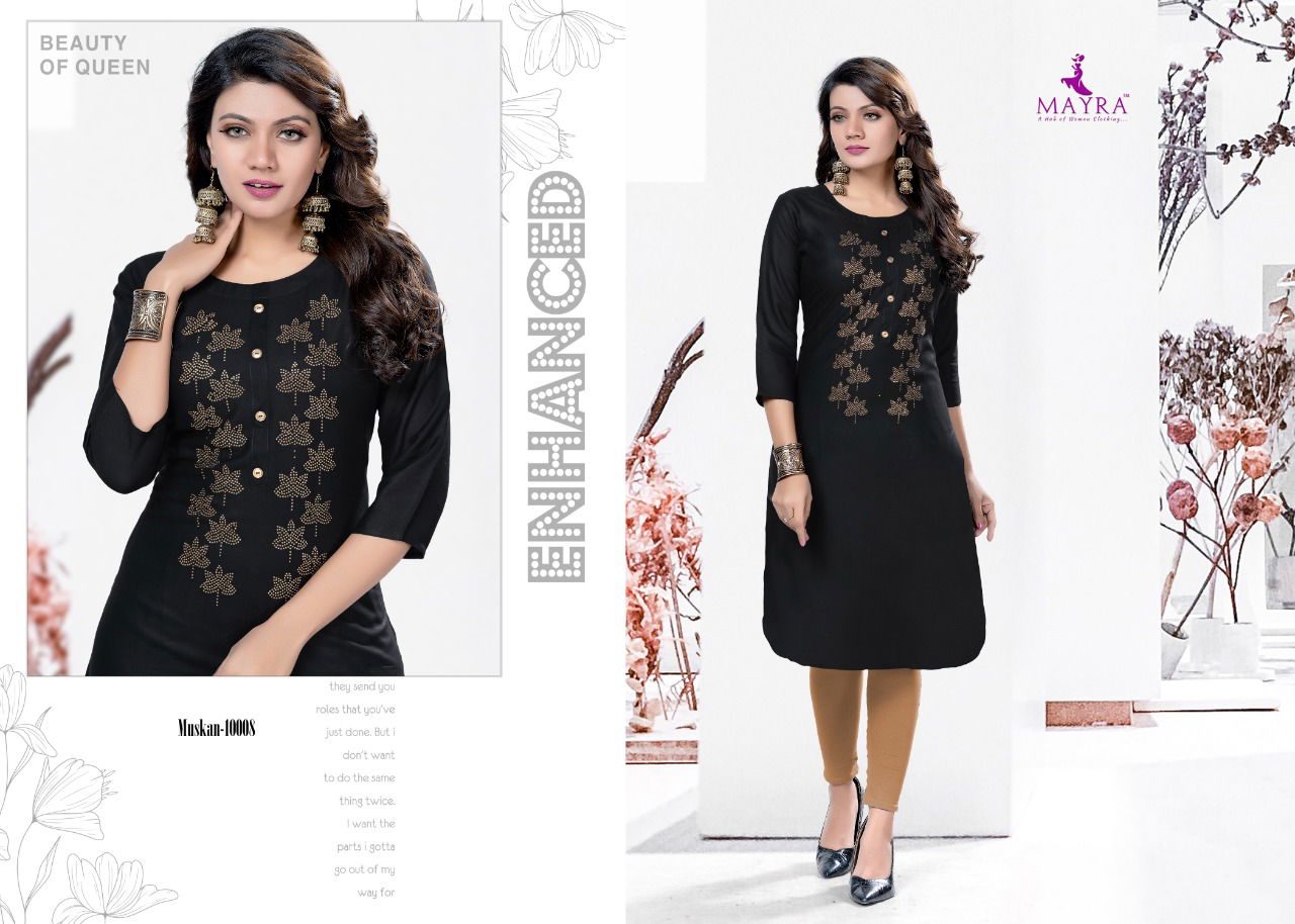 Mayra Muskan Regular Wear Rayon Printed Designer Kurti Collection