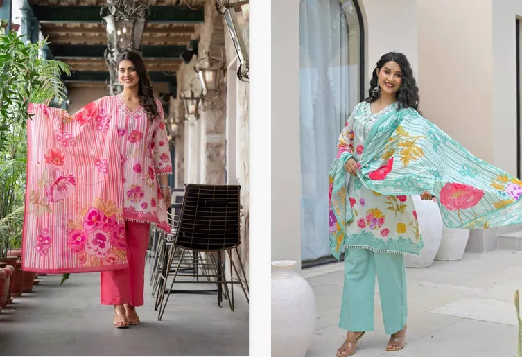 Tanyaa P 175 Cotton Kurti With Bottom Dupatta Suppliers In India