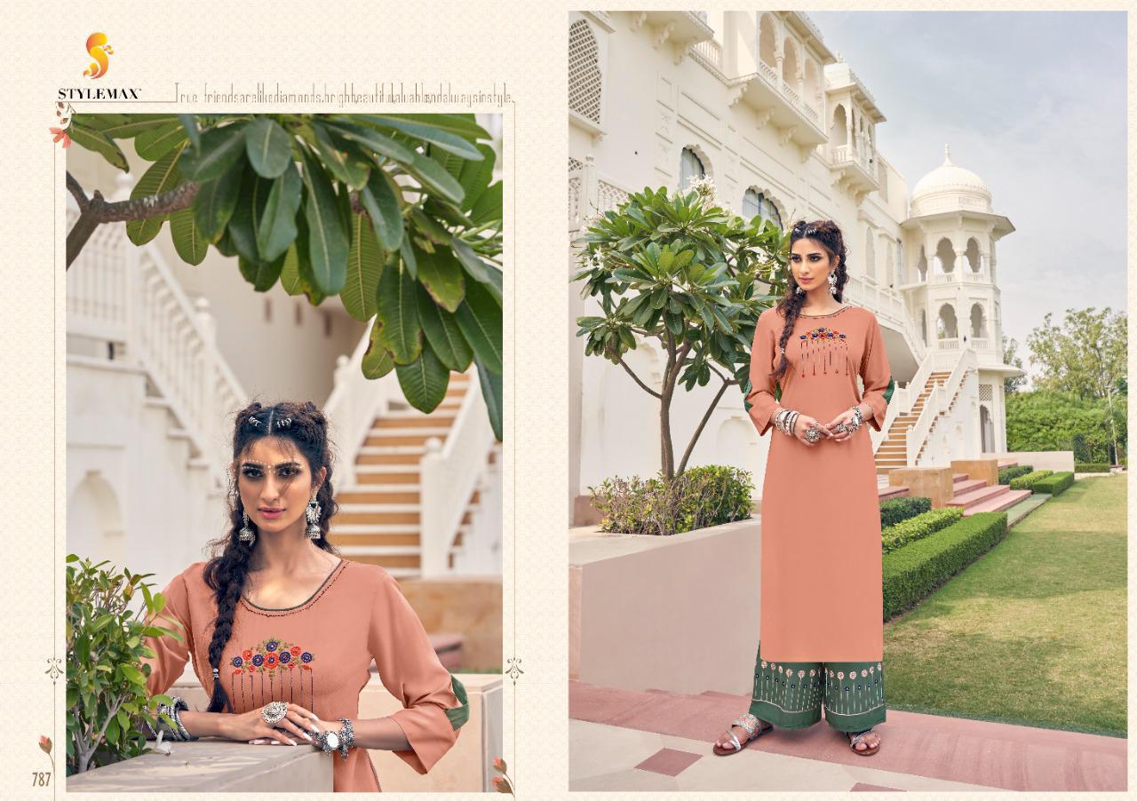 Stylemax Ananya 6 Latest Designer Fancy Ethnic Wear Rayon Worked Kurti With Bottom Collection

