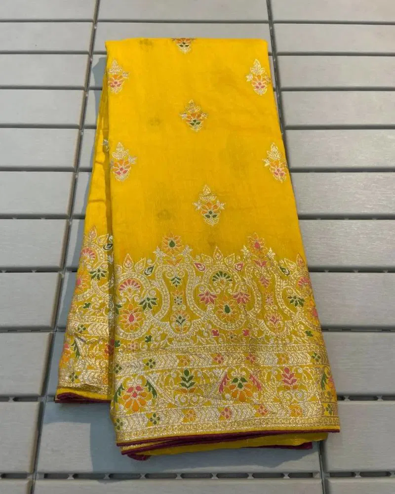 Kc 323 Soft Russian Silk With Meenakari Saree Online Wholesale