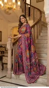Tew Vol 2 Roman Silk With Ajarakh Printed Saree
