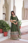 KA 5051 Designer Vichitra Silk Embroidered Lehenga With Blouse Dupatta Wholesale Online