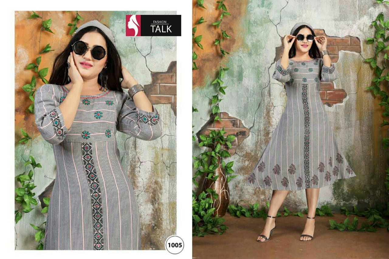 Ft Bingo Rayon Latest Fancy Regular Casual Wear Handwork Heavy Rayon Designer Kurtis Collection
