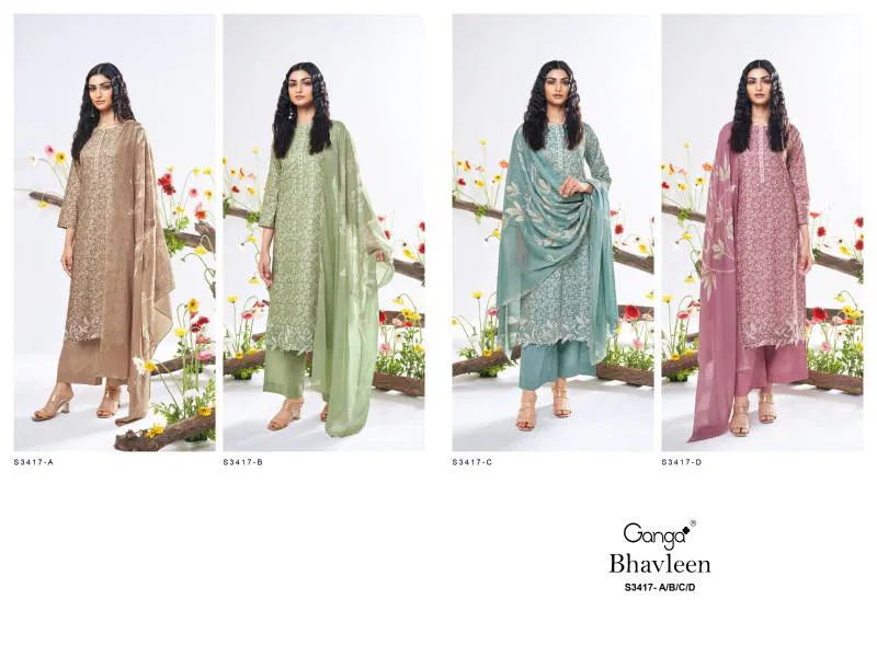 Bhavleen By Ganga Cotton Printed Embroidered Salwar Suit Wholesale Market In Surat
