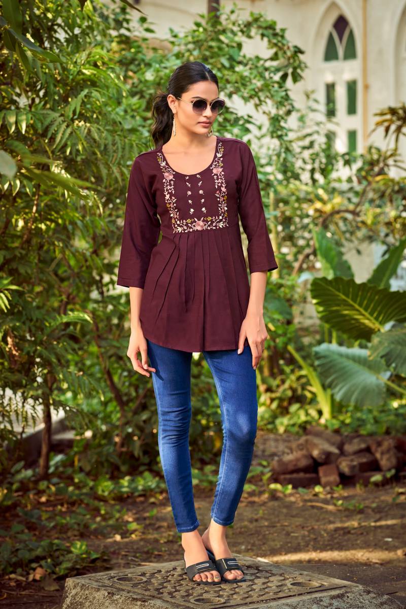 Pulpy Vol 15 By Tips Tops Rayon Fancy Western Ladies Top Online Wholesale