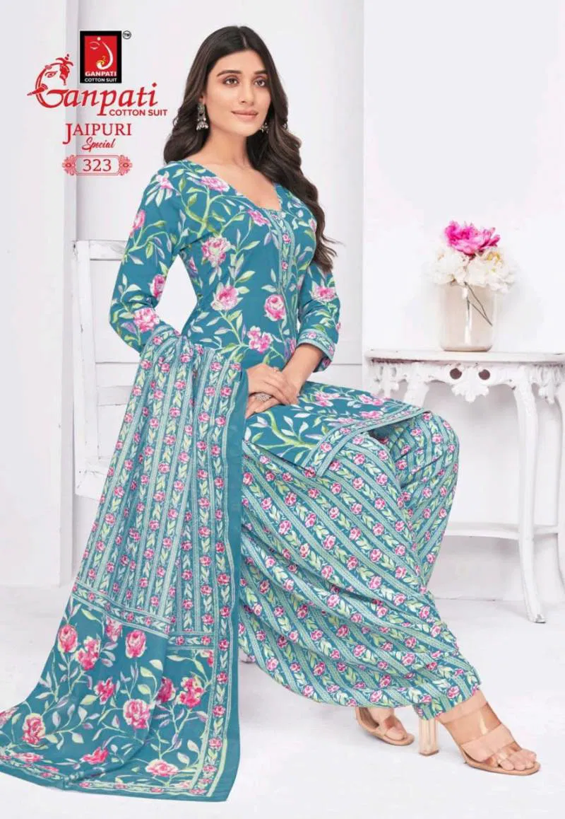 Jaipuri Special Patiyala Vol 15 By Ganpati Fancy Cotton Dress Material Wholesale Online