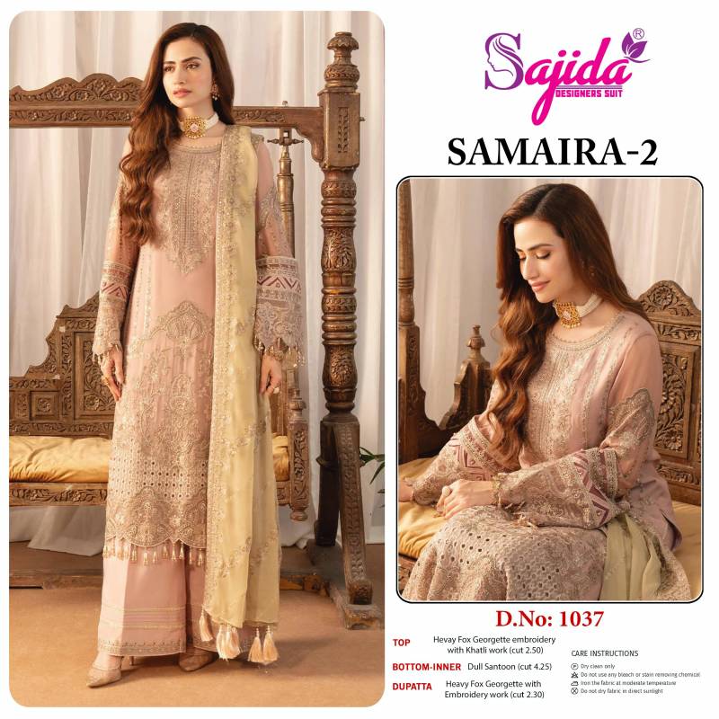 Sajida Samaira 1036 To 1038 Georgette Pakistani Salwar Kameez Wholesale Suppliers In Mumbai